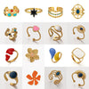 Wholesale Elegant Geometric Stainless Steel Goldplated Women's Ring