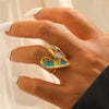 Wholesale Elegant Geometric Stainless Steel Goldplated Women's Ring