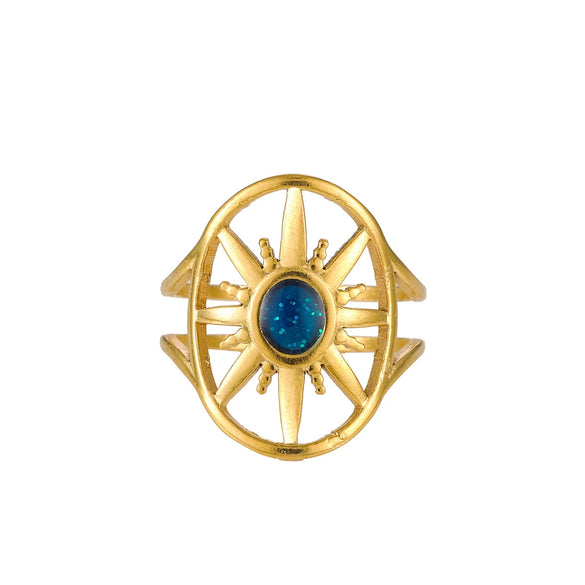 Wholesale Elegant Geometric Stainless Steel Goldplated Women's Ring