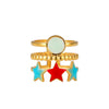 Wholesale Elegant Geometric Stainless Steel Goldplated Women's Ring