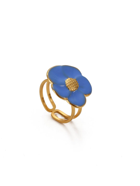 Wholesale Elegant Geometric Stainless Steel Goldplated Women's Ring