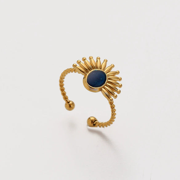 Wholesale Elegant Geometric Stainless Steel Goldplated Women's Ring