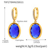 Wholesale Elegant Geometric Vacuum Goldplated Stainless Steel And Czech Glass Earrings For Women