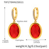 Wholesale Elegant Geometric Vacuum Goldplated Stainless Steel And Czech Glass Earrings For Women