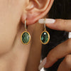 Wholesale Elegant Geometric Vacuum Goldplated Stainless Steel And Czech Glass Earrings For Women