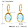 Wholesale Elegant Geometric Vacuum Goldplated Stainless Steel And Czech Glass Earrings For Women