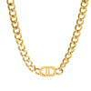 Wholesale Elegant Gold Thick Chain Double D Letter Titanium Steel Necklace For Women With Electroplating Treatment Geometric Pattern