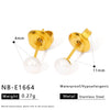 Wholesale Elegant Goldplated Natural Freshwater Pearl And Stainless Steel Geometric Earrings For Women