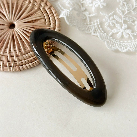 Wholesale Elegant Handmade Acrylic Oval Spring Hair Clip For Women