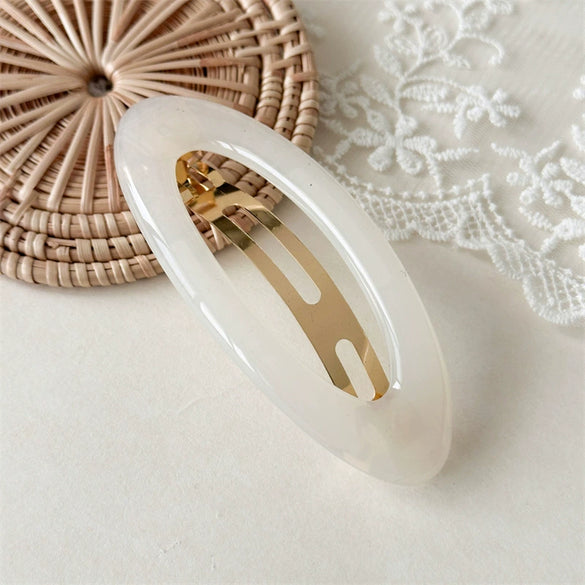 Wholesale Elegant Handmade Acrylic Oval Spring Hair Clip For Women
