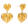 Wholesale Elegant Heart Shape Stainless Steel Electroplated Pendant Earrings For Women