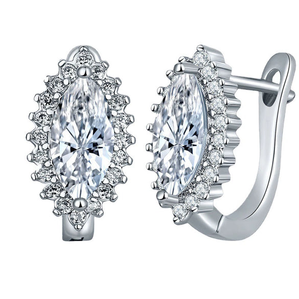 Wholesale Elegant Heart Shaped Inlaid Zircon On Environmental Protection Copper Women's Earrings