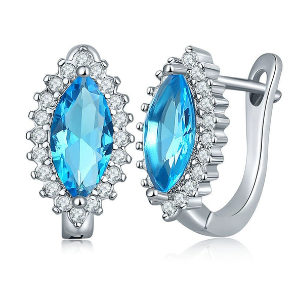 Wholesale Elegant Heart Shaped Inlaid Zircon On Environmental Protection Copper Women's Earrings