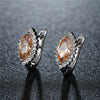 Wholesale Elegant Heart Shaped Inlaid Zircon On Environmental Protection Copper Women's Earrings