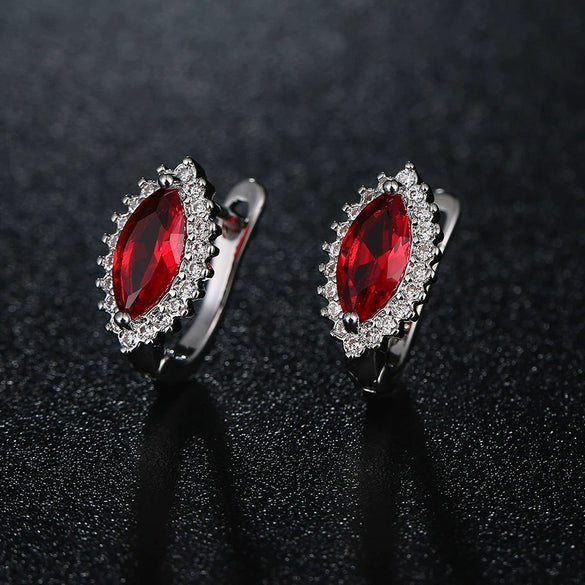 Wholesale Elegant Heart Shaped Inlaid Zircon On Environmental Protection Copper Women's Earrings