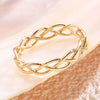 Wholesale Elegant Heartshaped Hollow Woven Copper Zircon Electroplated Ring For Women