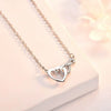 Wholesale Elegant Heartshaped 925 Sterling Silver Necklace With Oshaped Chain And Diamondencrusted Pendant Electroplated For Women
