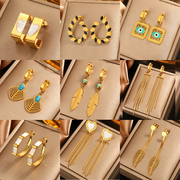 Wholesale Elegant Imitation Pearl Stud And Ear Clip Earrings For Women With Flower And Constellation Patterns Electroplated