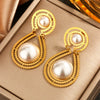 Wholesale Elegant Imitation Pearl Stud And Ear Clip Earrings For Women With Flower And Constellation Patterns Electroplated