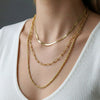 Wholesale Elegant Ins Style Geometric Stainless Steel Electroplated Multilayer Clavicle Chain Necklace For Women
