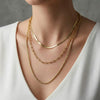 Wholesale Elegant Ins Style Geometric Stainless Steel Electroplated Multilayer Clavicle Chain Necklace For Women