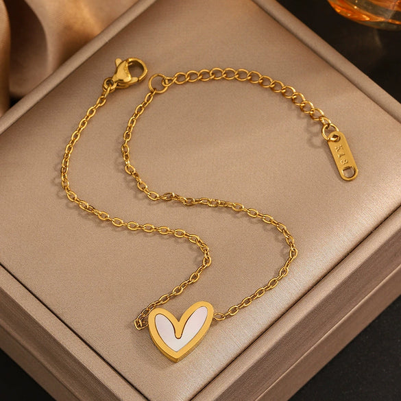 Wholesale Elegant Irregular Heart Water Drop Bell 18K Gold Plated Stainless Steel Jewelry Set For Women