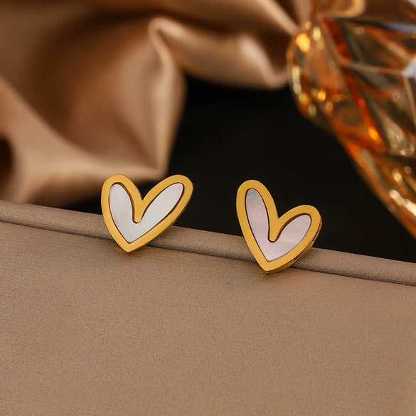 Wholesale Elegant Irregular Heart Water Drop Bell 18K Gold Plated Stainless Steel Jewelry Set For Women