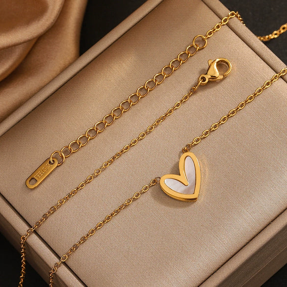 Wholesale Elegant Irregular Heart Water Drop Bell 18K Gold Plated Stainless Steel Jewelry Set For Women