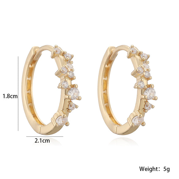Wholesale Elegant 18K Gold Plated Copper Geometric Earrings For Women