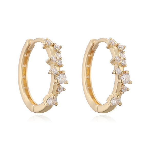 Wholesale Elegant 18K Gold Plated Copper Geometric Earrings For Women