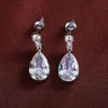 Wholesale Elegant Ladies Copper Water Drop Zircon Earrings Fashion Jewelry