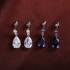 Wholesale Elegant Ladies Copper Water Drop Zircon Earrings Fashion Jewelry