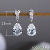 Wholesale Elegant Ladies Copper Water Drop Zircon Earrings Fashion Jewelry