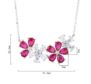 Wholesale Elegant Lady Streetwear Flower Copper Inlay Zircon Pendant Necklace