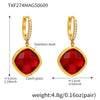 Wholesale Elegant Light Luxury Geometric Glass Stone And Stainless Steel Goldplated Earrings For Women