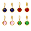 Wholesale Elegant Light Luxury Geometric Glass Stone And Stainless Steel Goldplated Earrings For Women