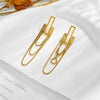 Wholesale Elegant Light Luxury Gold Plated Titanium Steel Multi Layer Tassel Chain Geometric Long Earrings For Women With Electroplating Process