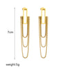 Wholesale Elegant Light Luxury Gold Plated Titanium Steel Multi Layer Tassel Chain Geometric Long Earrings For Women With Electroplating Process