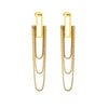 Wholesale Elegant Light Luxury Gold Plated Titanium Steel Multi Layer Tassel Chain Geometric Long Earrings For Women With Electroplating Process