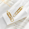 Wholesale Elegant Light Luxury Gold Plated Titanium Steel Multi Layer Tassel Chain Geometric Long Earrings For Women With Electroplating Process