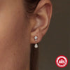 Wholesale Elegant Light Luxury S925 Sterling Silver Diamondembedded Water Drop Earrings With Geometric Design And Electroplating Treatment For Women