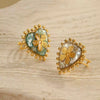 Wholesale Elegant Light Luxury Style Titanium Steel Ring With Heart Flower Geometric Pattern 18K Gold Electroplated For Women