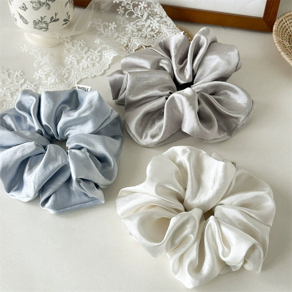 Wholesale Elegant Mercerized Satin Hair Ring For Women High Elasticity Manual Processing