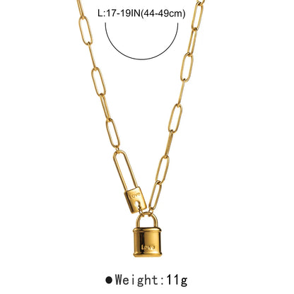 Wholesale Jewelry Elegant Modern Style Simple Style Moon Lock 304 Stainless Steel Layered Necklaces