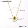 Wholesale Elegant Natural Colored Gem And 316L Stainless Steel Electroplated Earrings And Necklace Set With Sunflower Design