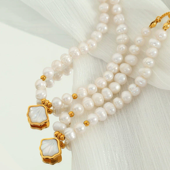 Wholesale Elegant Natural Freshwater Pearl Geometric Style Bracelet Jewelry For Women Set With Pearls