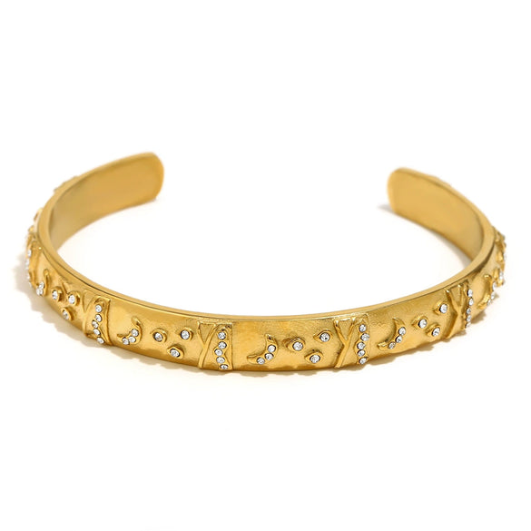 Wholesale Elegant Niche Allmatch Ring Bracelet And Tarot Earrings For Women Stainless Steel 18K Gold Plated Geometric Electroplated