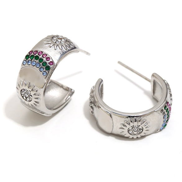 Wholesale Elegant Niche Allmatch Ring Bracelet And Tarot Earrings For Women Stainless Steel 18K Gold Plated Geometric Electroplated