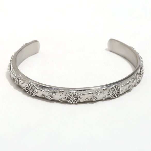 Wholesale Elegant Niche Allmatch Ring Bracelet And Tarot Earrings For Women Stainless Steel 18K Gold Plated Geometric Electroplated