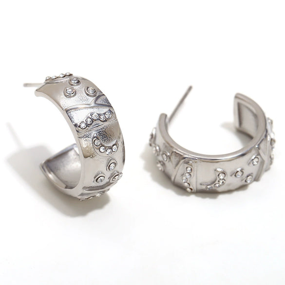 Wholesale Elegant Niche Allmatch Ring Bracelet And Tarot Earrings For Women Stainless Steel 18K Gold Plated Geometric Electroplated